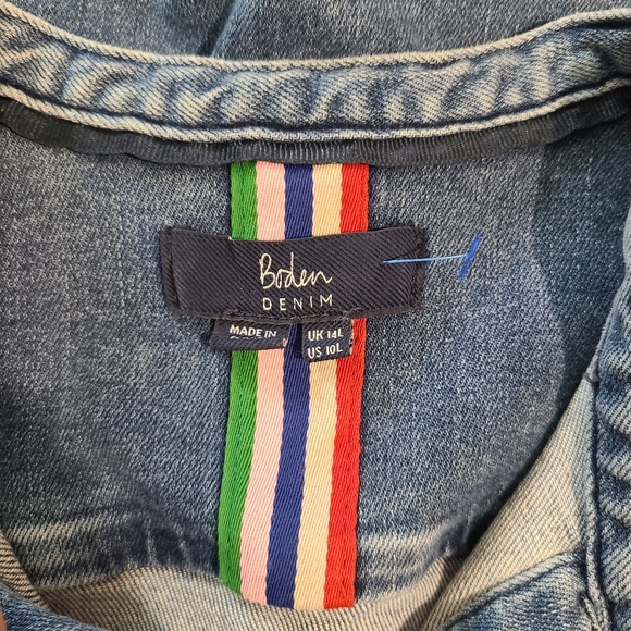 Boden Denim Bow Long Sleeve Button Down Dress US Size 10 - Picture 5 of 6